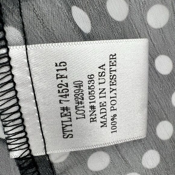 Slinky Brand Black White Polka Dot Sheer Coverup 1X Rockabilly Vacation Beach - Picture 3 of 7